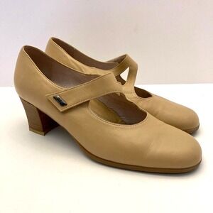 BEAUTIFEEL Katherina Beige Leather High Heel Mary Jane Pumps EU 39 Womens 8-8.5